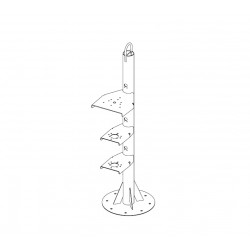 Pole with 2 or 3 marine lantern supports