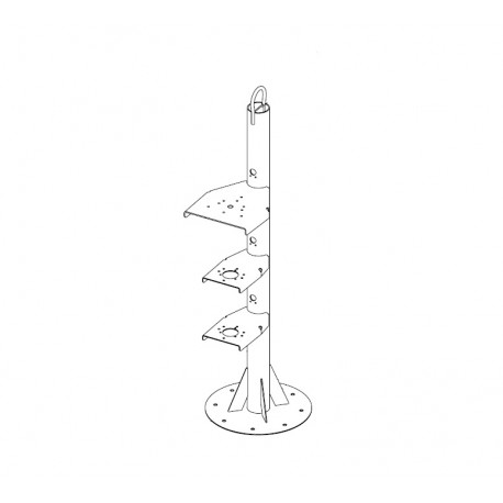 Pole with 2 or 3 marine lantern supports