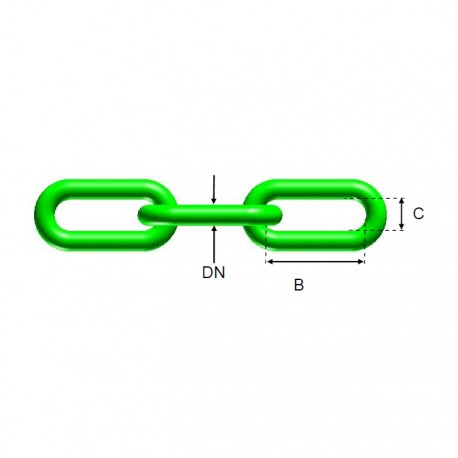 DN25 Chaîne maillons longs 5xD