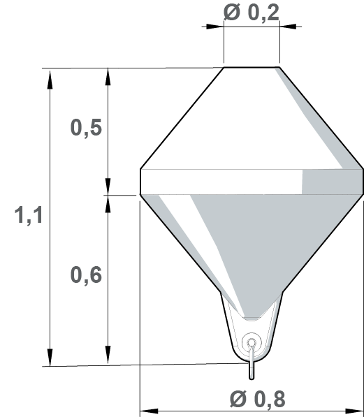 Conical troncated buoy